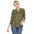 White Mark Women's Pleated Long Sleeve Leaf Print Blouse (4 Colors Available)