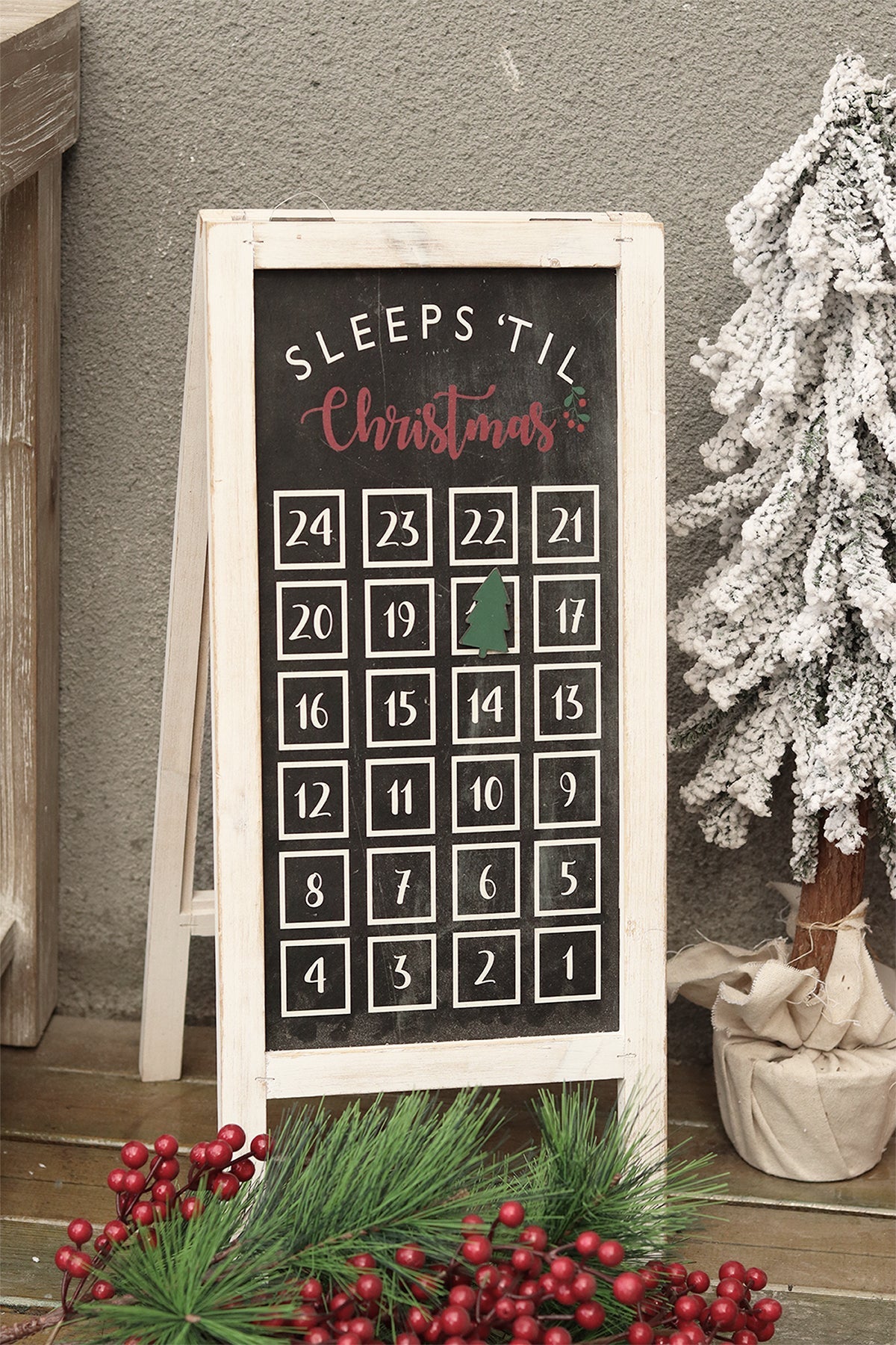 24 Days Countdown to Christmas Decor,Wood Advent Calendar - Tuesday Morning - Decorative Accessories