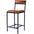 Rustic Black Iron Bar Chair with Brown Seat