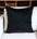 Black Cotton Blend Throw Pillow