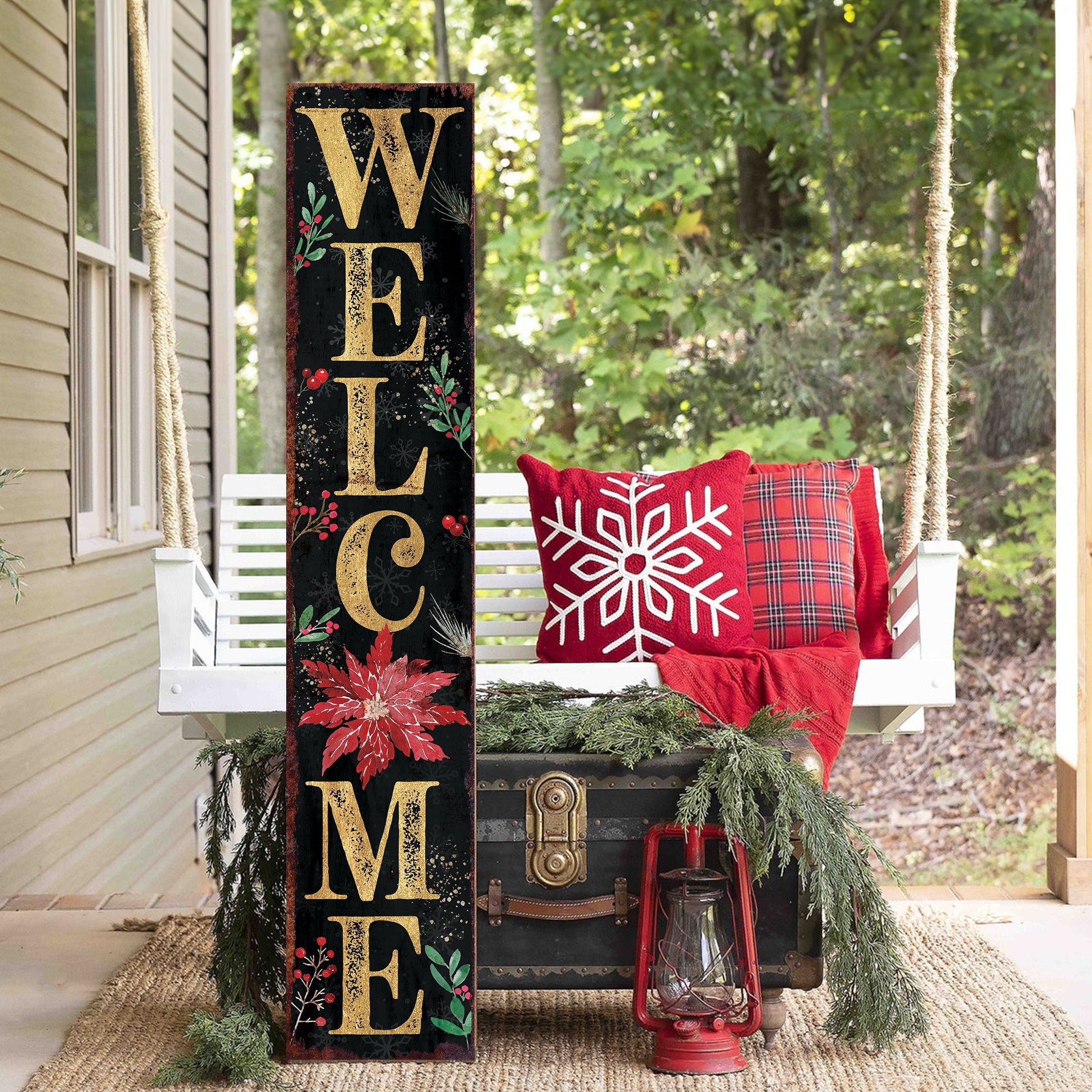 48in Welcome Christmas Porch Sign - Tuesday Morning - Wall Signs