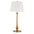 28" Metal Table Lamp With White Empire Shade