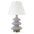 26" Glass Table Lamp With White Empire Shade