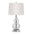 Chic Glass Table Lamp with White Fabric Drum Shade