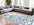 Navy Blue Abstract Washable Non Skid Area Rug