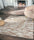 Beige Abstract Washable Non Skid Area Rug