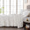 White Textured Striped Quilt Set with Shams