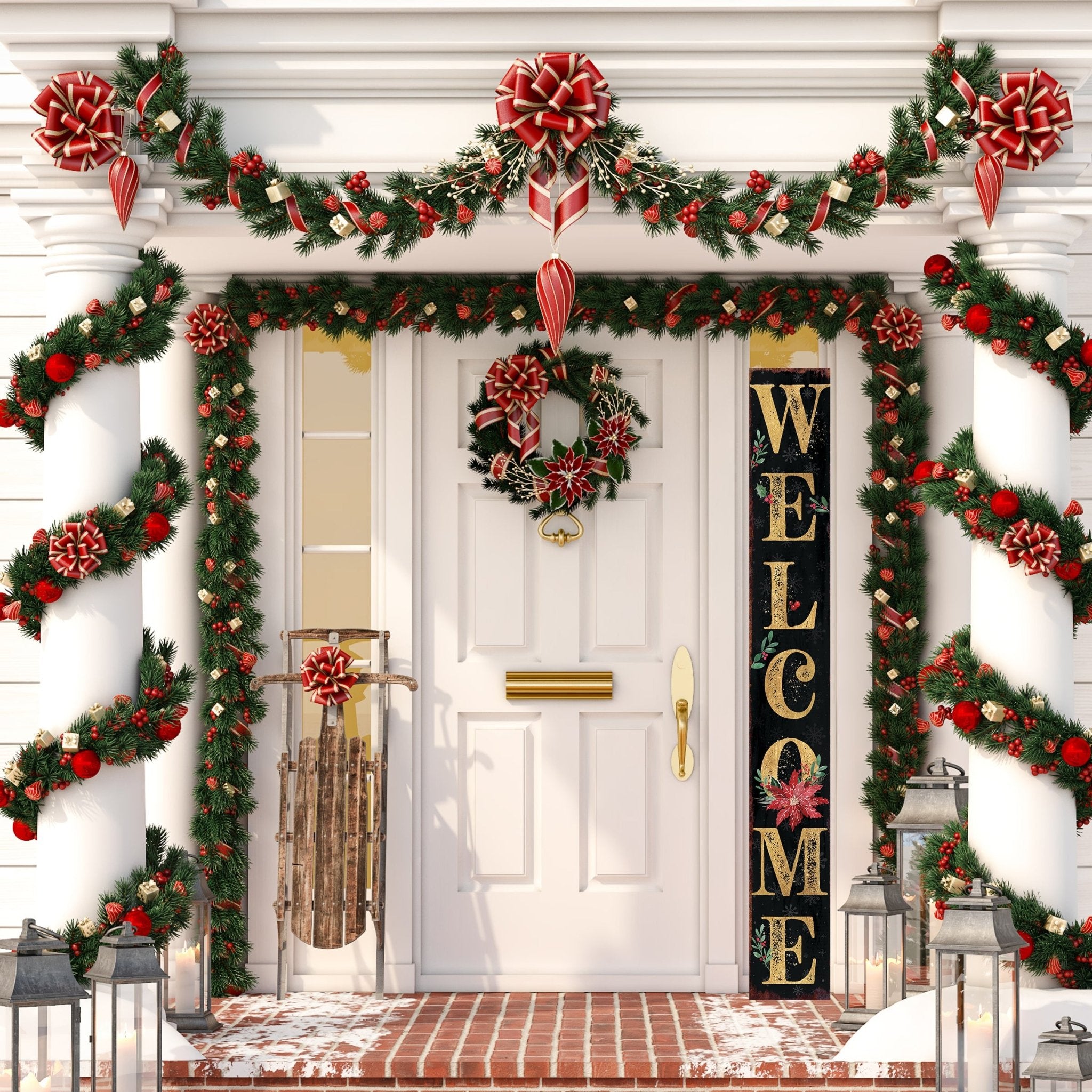 72in Welcome Christmas Porch Sign - Tuesday Morning - Wall Signs