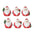 Frosted Round Santa Figure with Bird and Pine Accent (Set of 6)