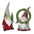 Holiday Gnome Figurine with Pine Tree and Wreath Accent (Set of 2)