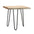 Natural Wood Slab Stool Table with Iron Legs 17.75"H