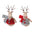 Plush Deer with Sweater Ornament (Set of 12)