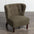 Upholstered Armless Chair Lambskin Sherpa Single Sofa Chair with Wooden Legs