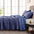 Navy Textured Striped Quilt Set with Shams