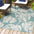 Tobago High-Low Two-Tone Monstera Leaf Indoor/Outdoor Area Rug