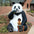 Fantong Oversized Giant Panda Bear Statue with Paw Seat