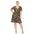 Floral Short Sleeve Knee Length Dress - Plus (4 Colors Available)