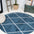 Cole Minimalist Diamond Trellis Round Area Rug