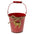 Red Pail W/Gold Deer