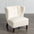 Upholstered Armless Chair Lambskin Sherpa Single Sofa Chair with Wooden Legs