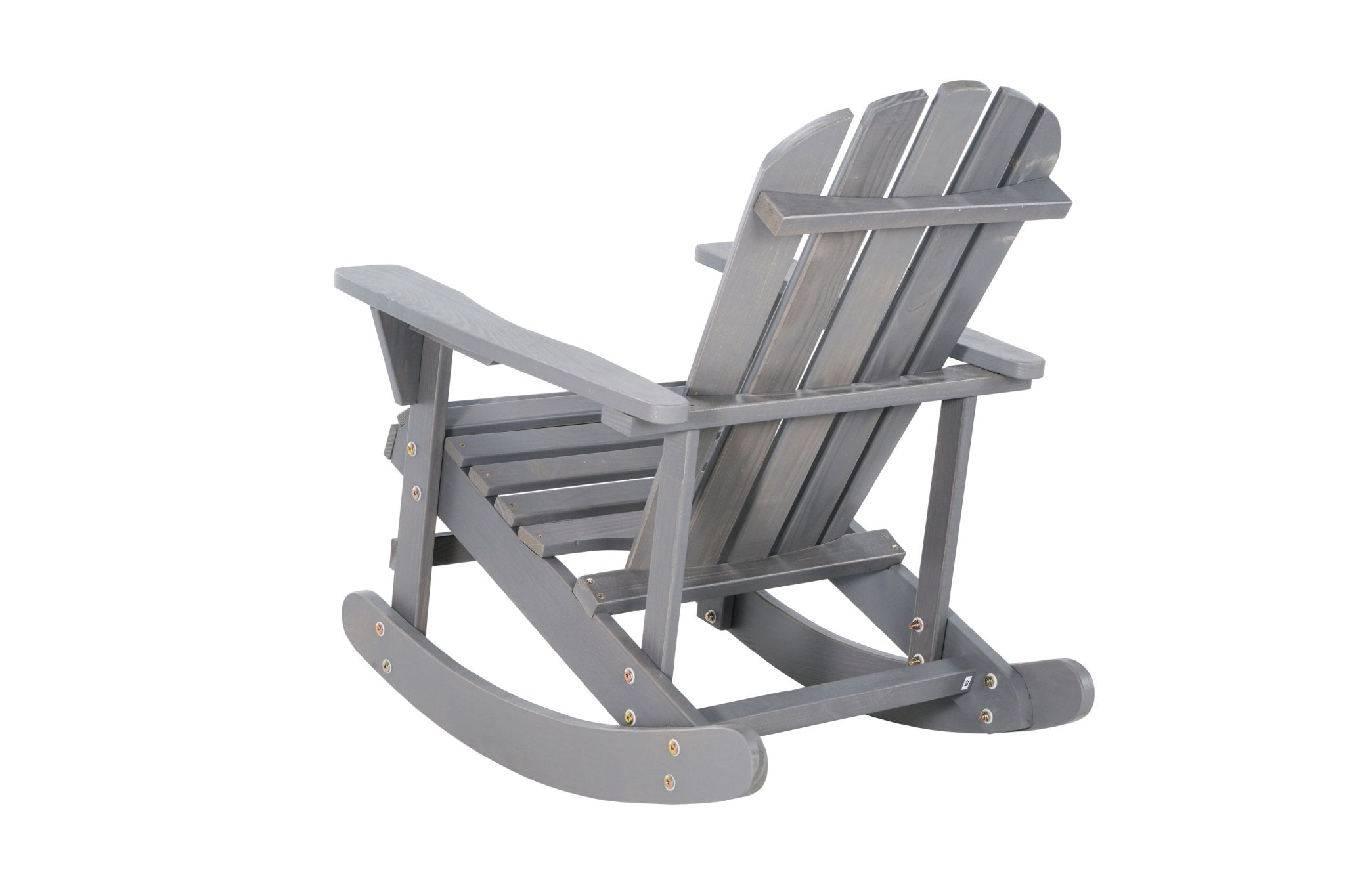 Adirondack Rocking Chair Solid Wood Chairs Finish Outdoor Furniture for Patio, Backyard, Garden - Gray - Tuesday Morning - Chairs