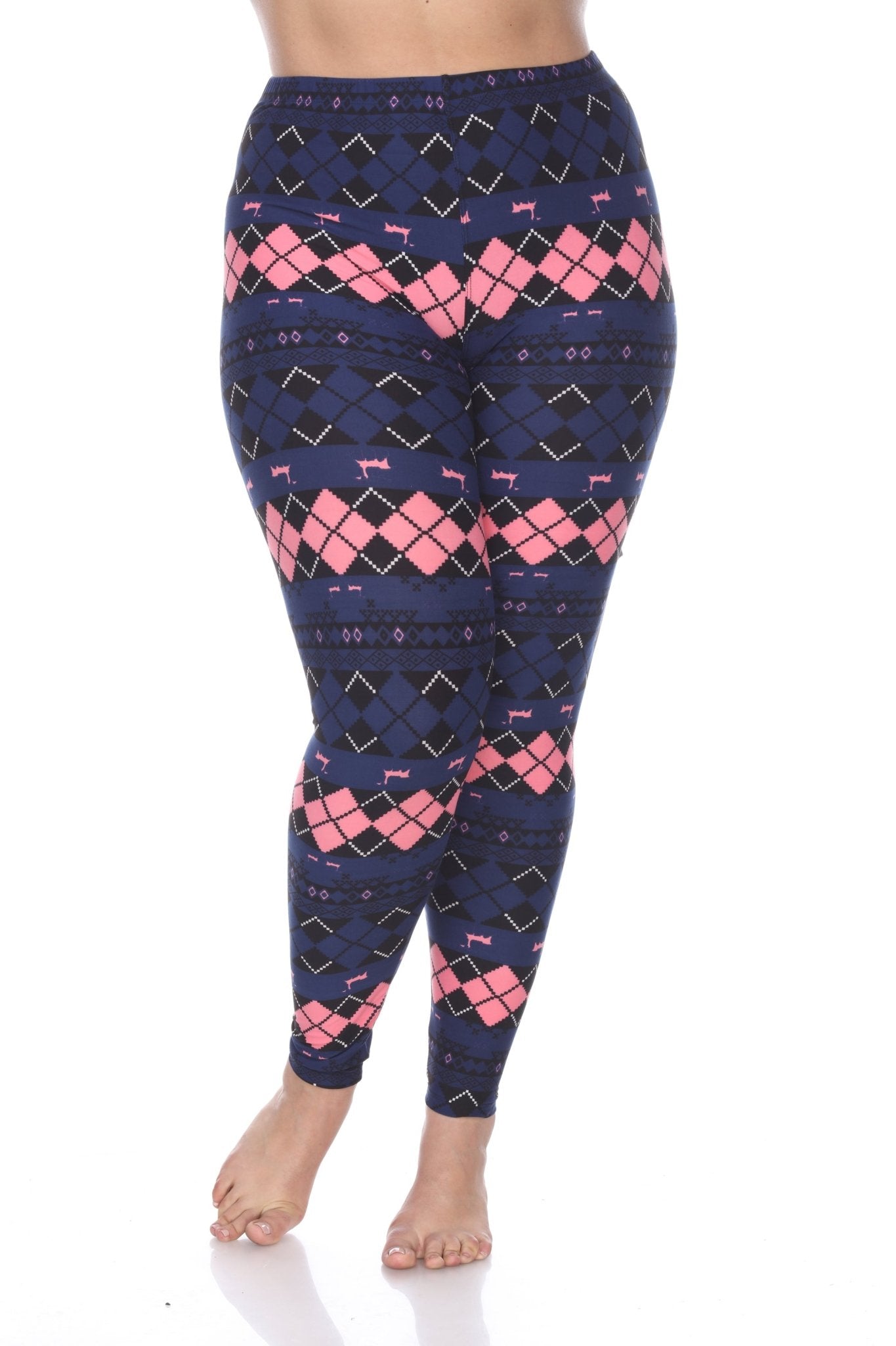 Argyle Print Leggings - Plus (2 Colors Available) - Tuesday Morning - Leggings