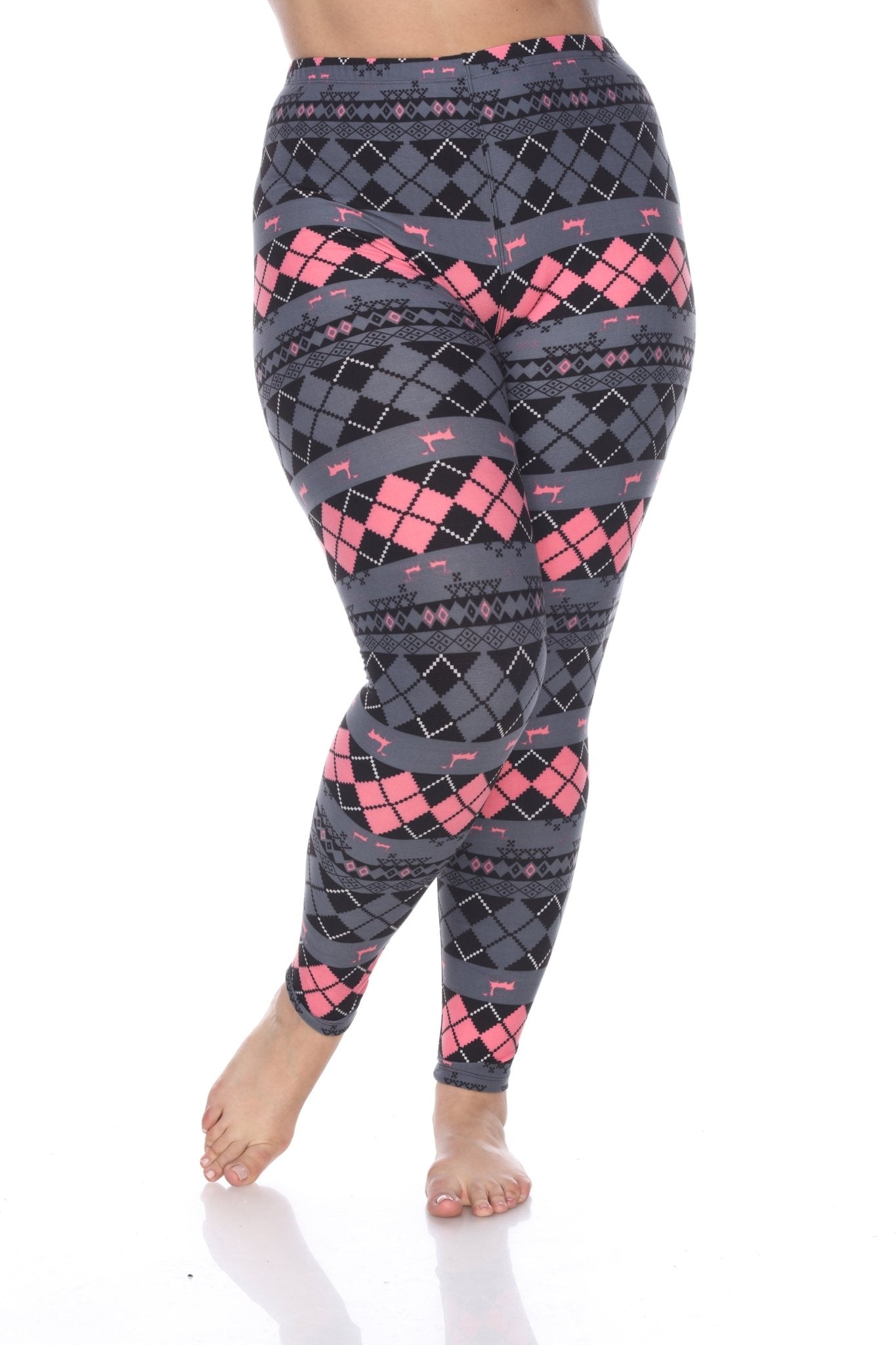 Argyle Print Leggings - Plus (2 Colors Available) - Tuesday Morning - Leggings