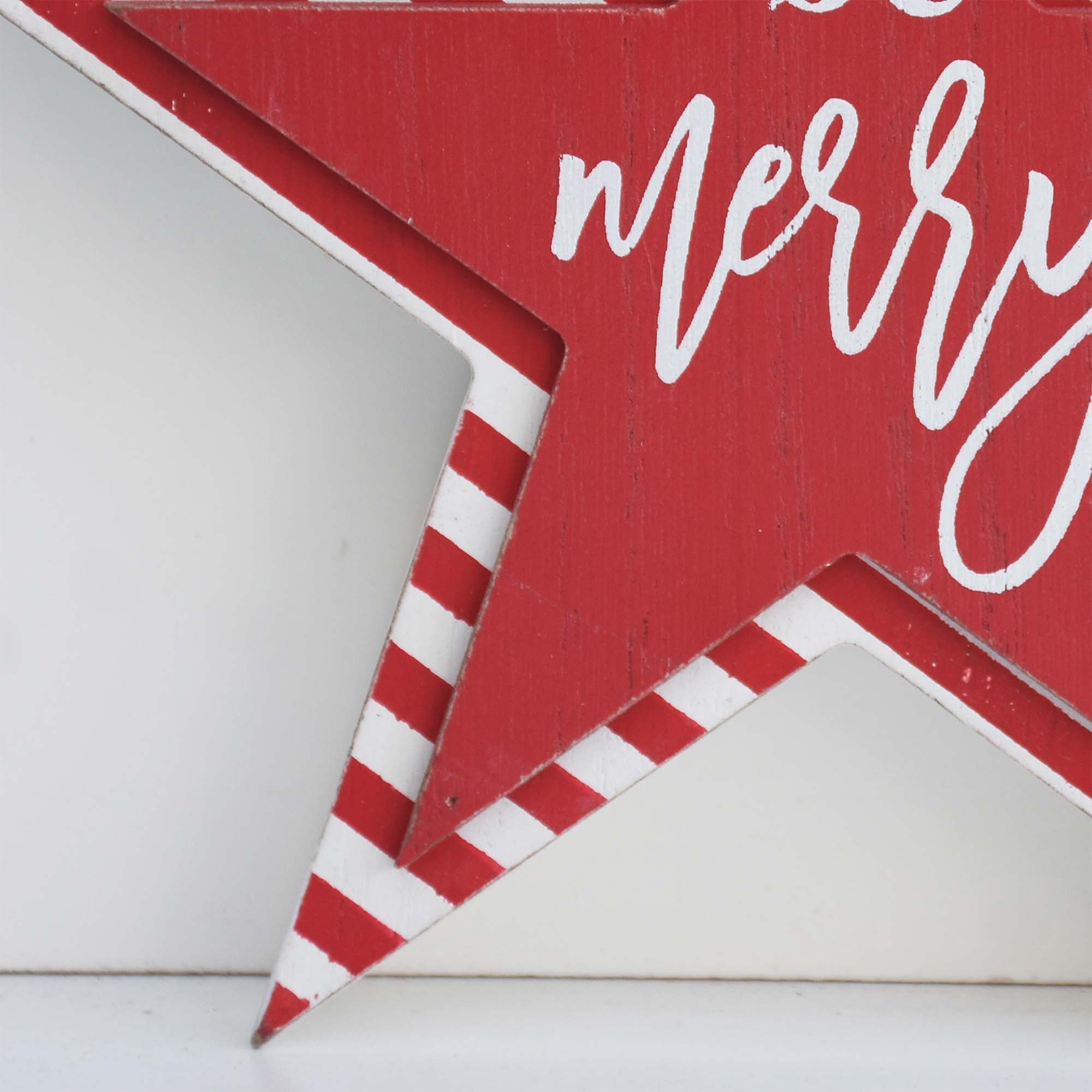 Be Merry Star - shaped Christmas Wood Tabletop Photo Holder - Tuesday Morning - Decorative Accessories