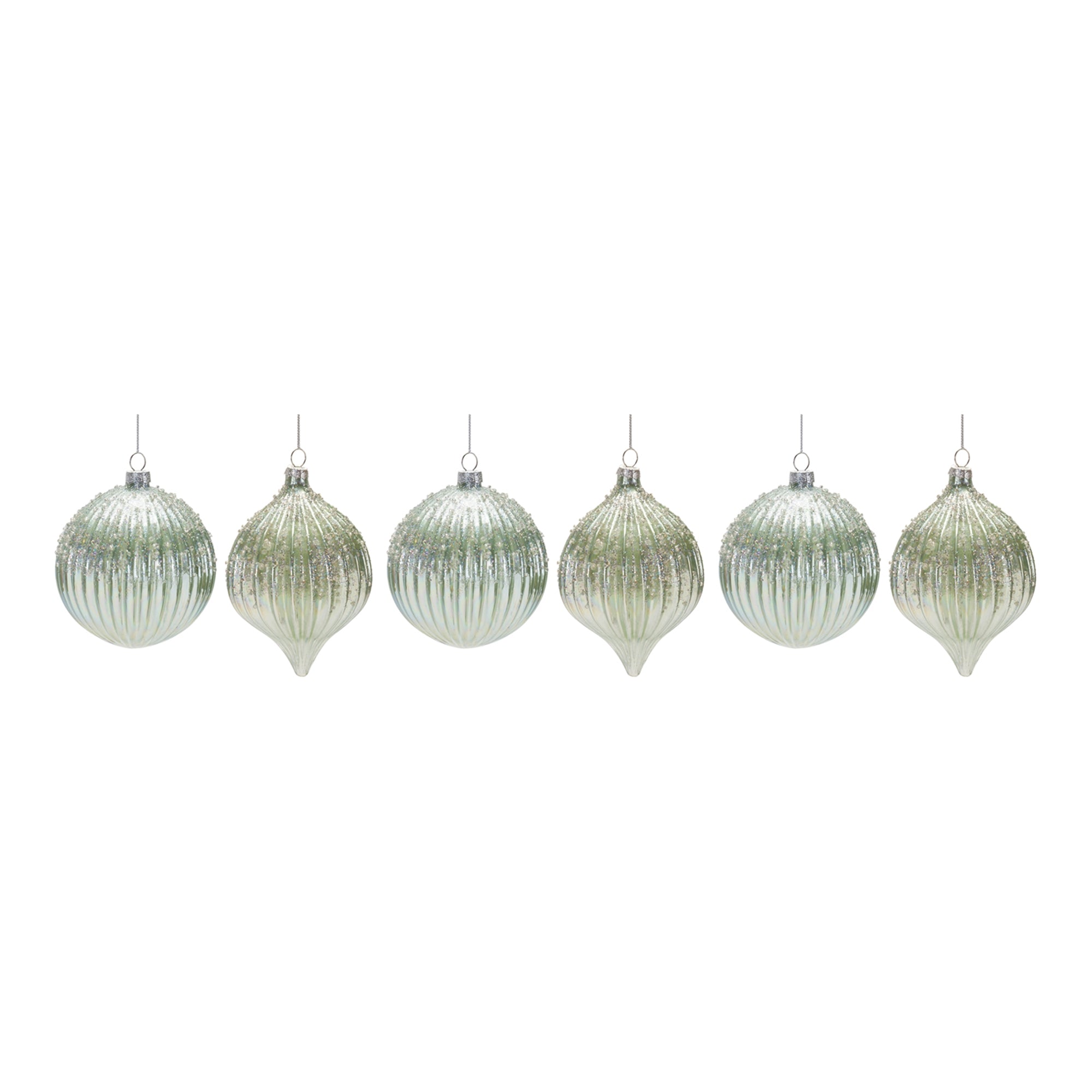 Beaded Irredescent Glass Ornament (Set of 6) - Tuesday Morning - Decorative Objects