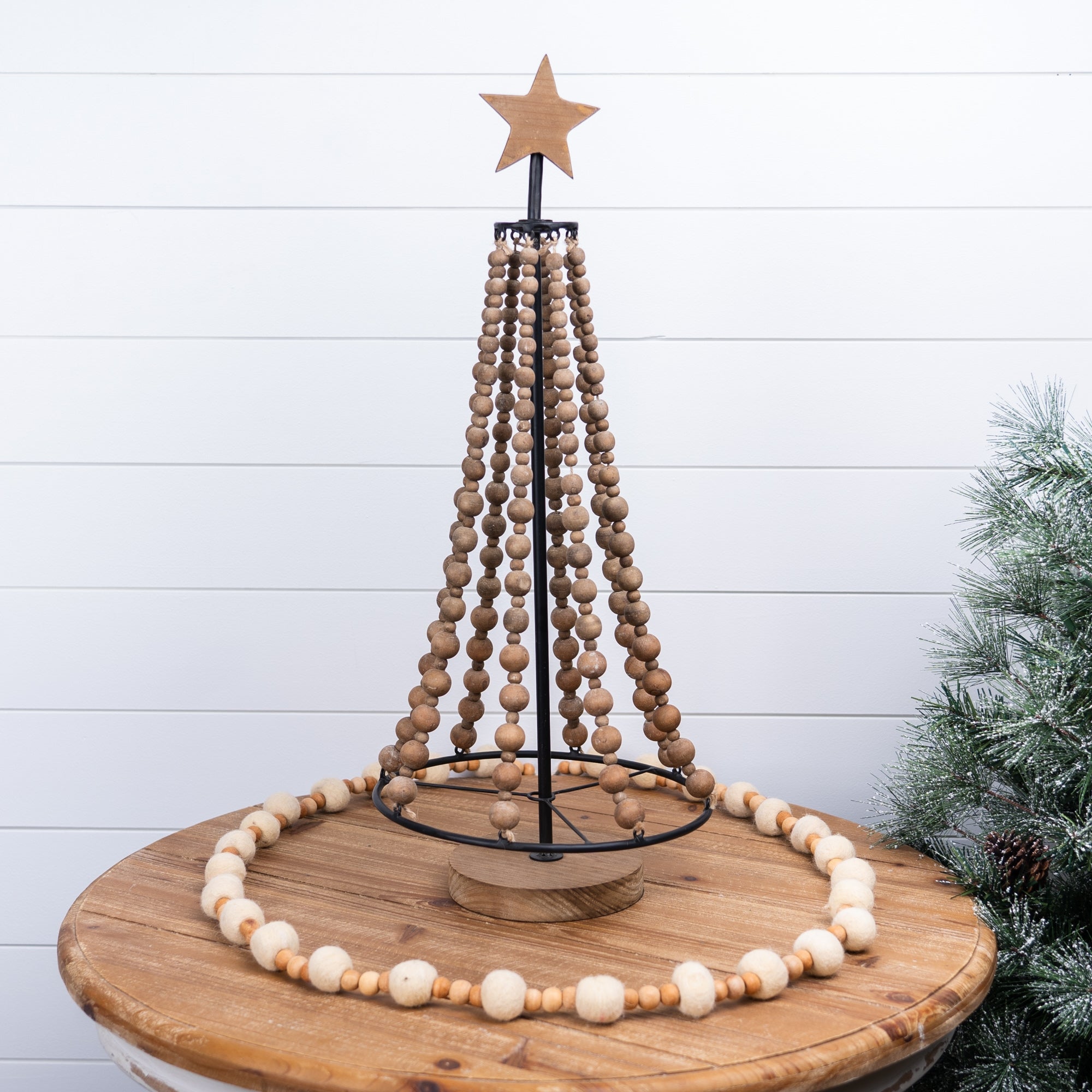 Beaded Wood Holiday Tree 25