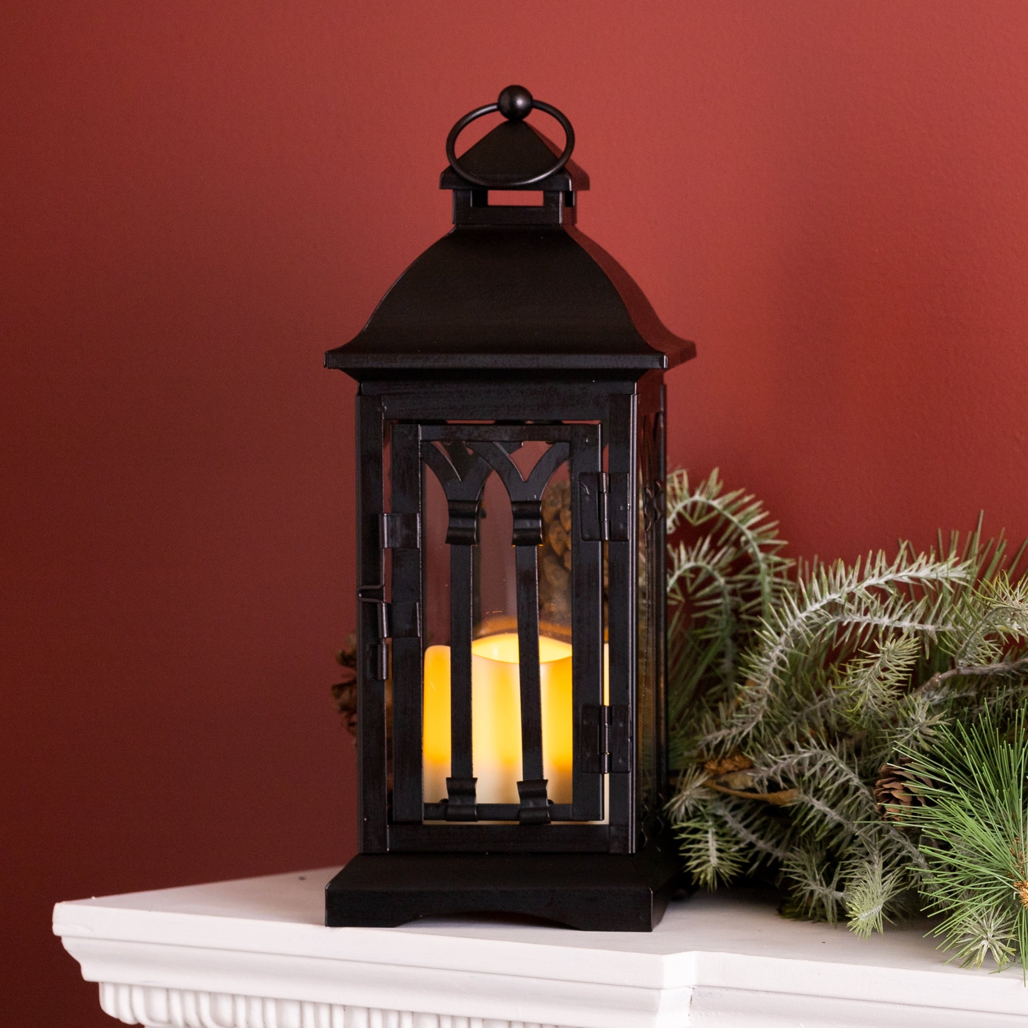 Black Metal Lantern with LED Candle (Set of 2) - Tuesday Morning - Lighting Decoration