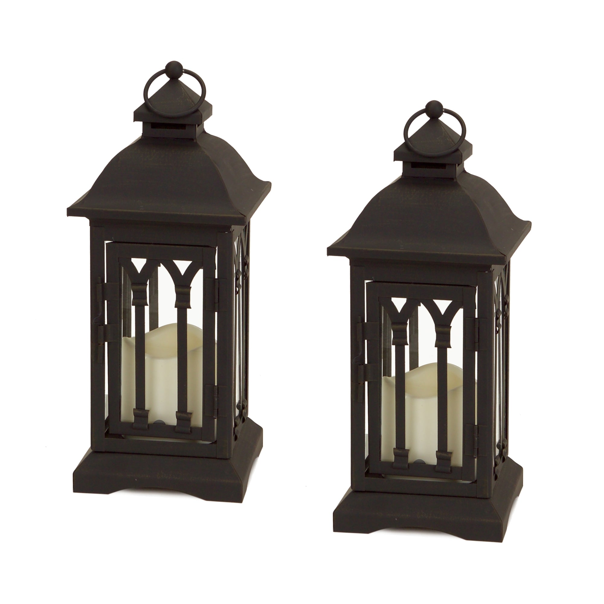 Black Metal Lantern with LED Candle (Set of 2) - Tuesday Morning - Lighting Decoration