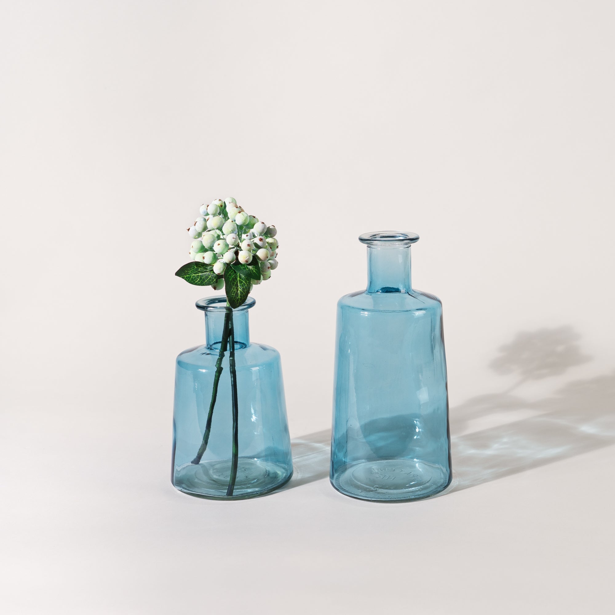 Blue Glass Tapered Bottle Vase (Set of 2) - Tuesday Morning - Vases