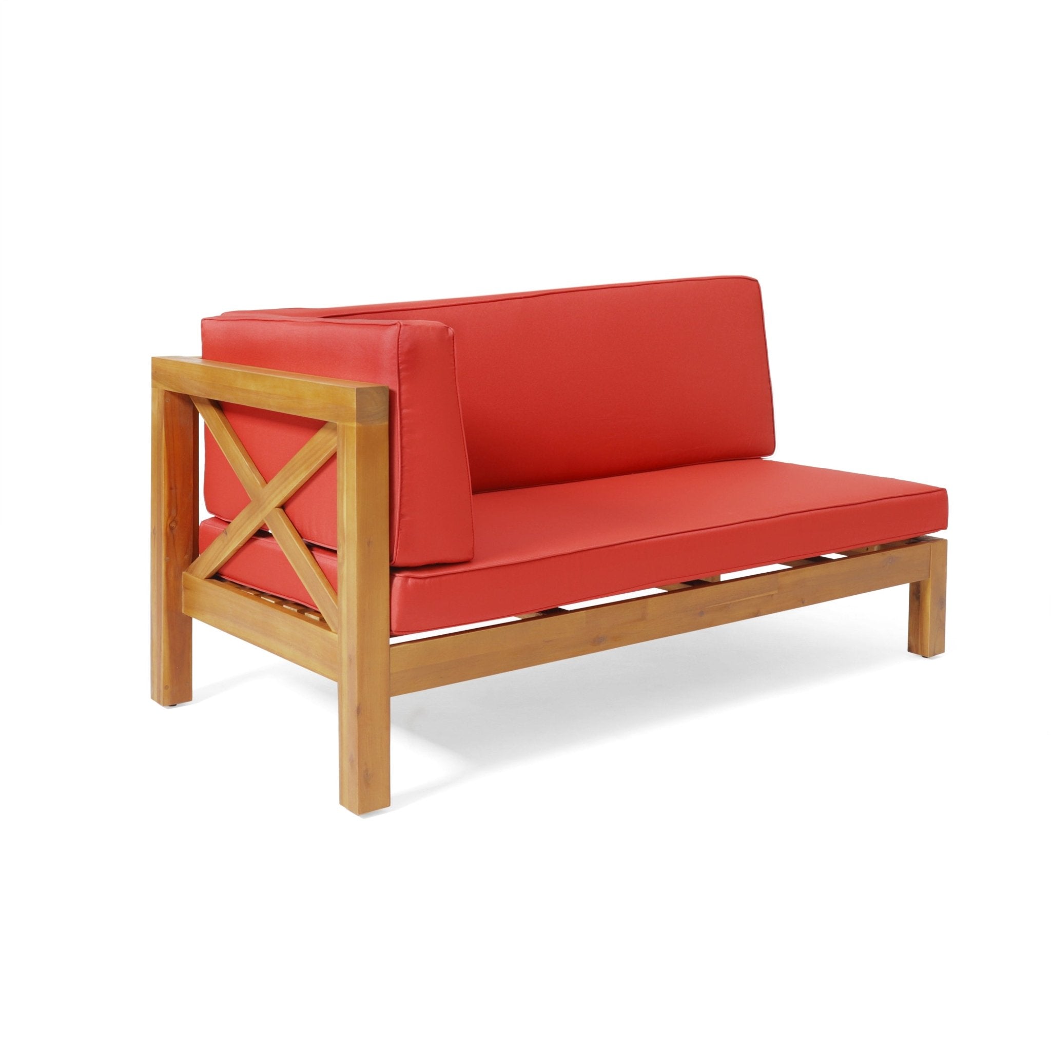 BRAVA X - BACK CORNER BENCH - L WITH COFFEE TABLE, RED - Tuesday Morning - Outdoor Furniture Sets