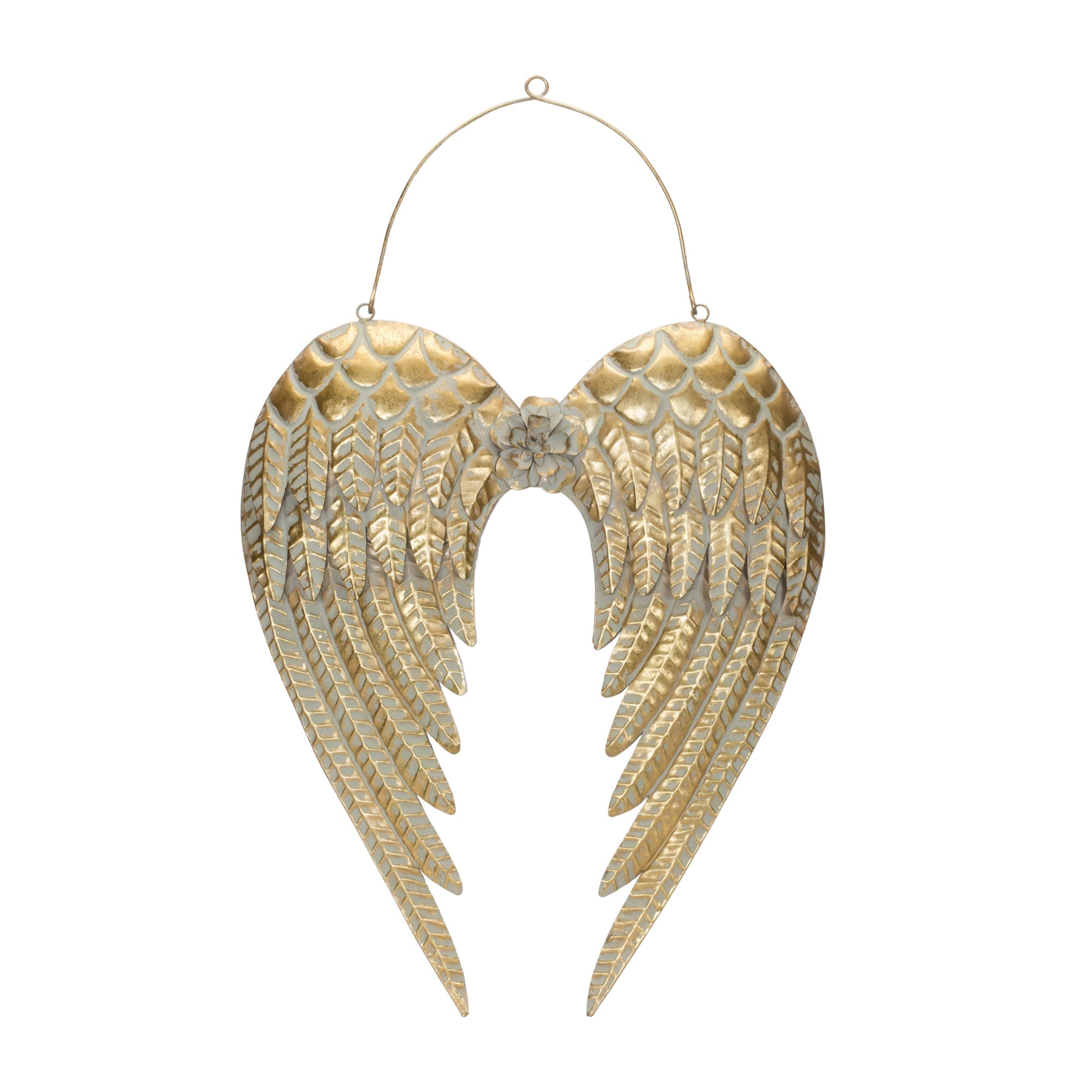 Brushed Metal Angel Wings Ornament 30