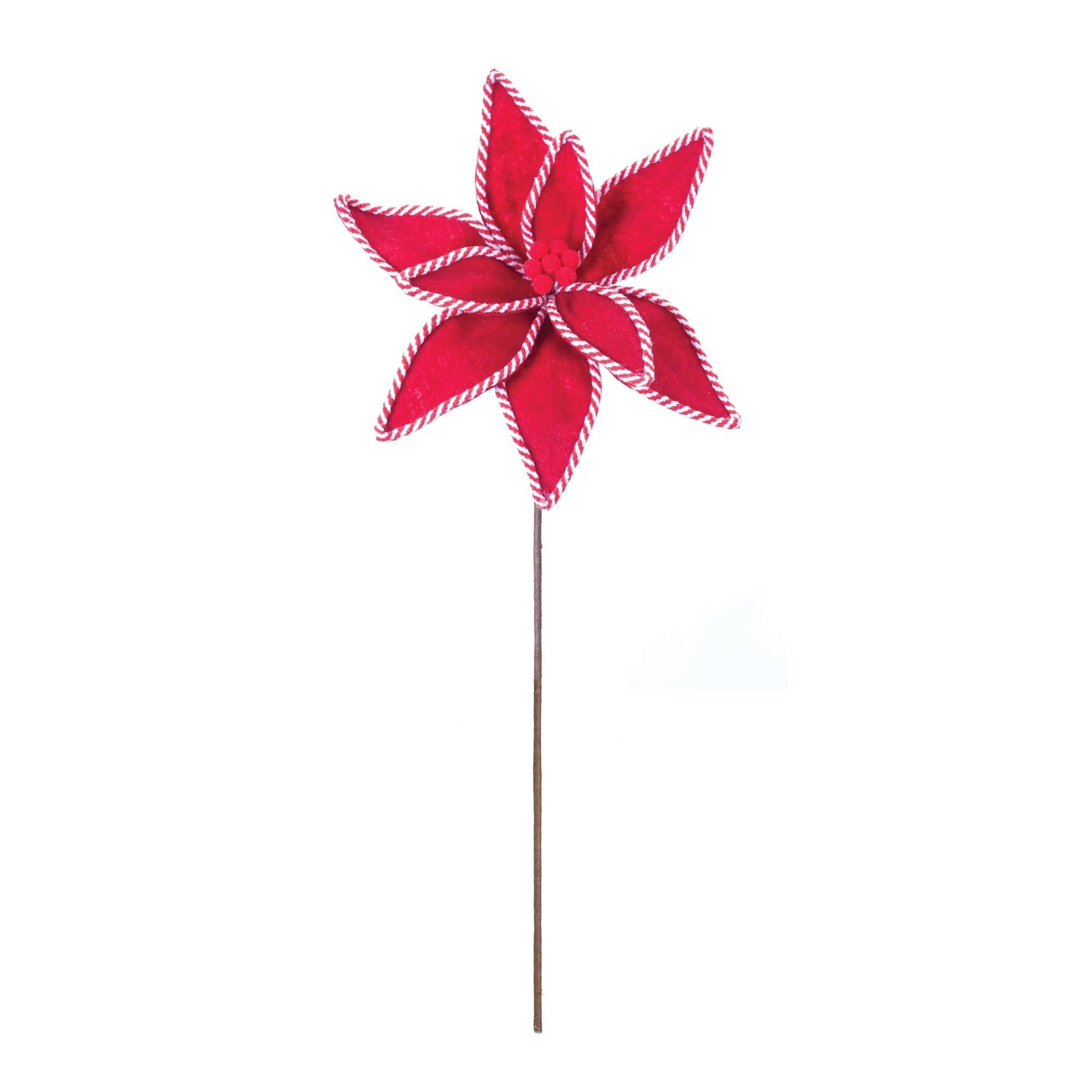 Candy Cane Poinsettia Stem (Set of 6) - Tuesday Morning - Decorative Objects