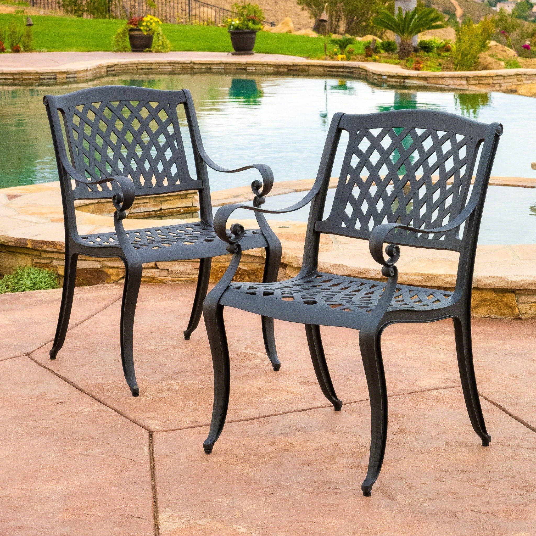 CAYMAN ARCH MESH I CHAIR(set of 2) - Tuesday Morning - Chairs