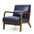 30.75''H Mid Century Refined Leatherette Accent Armchair With Rubber Wood Frame