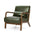 30.75''H Mid Century Refined Leatherette Accent Armchair With Rubber Wood Frame