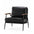 Glitzhome Black PU Leather Ultra Soft Living Room Accent Armchair