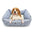 Paws and Décor All Over Paws and Dots Cuddler Pet Bed, Ultra-Plush Printed Pet Bed