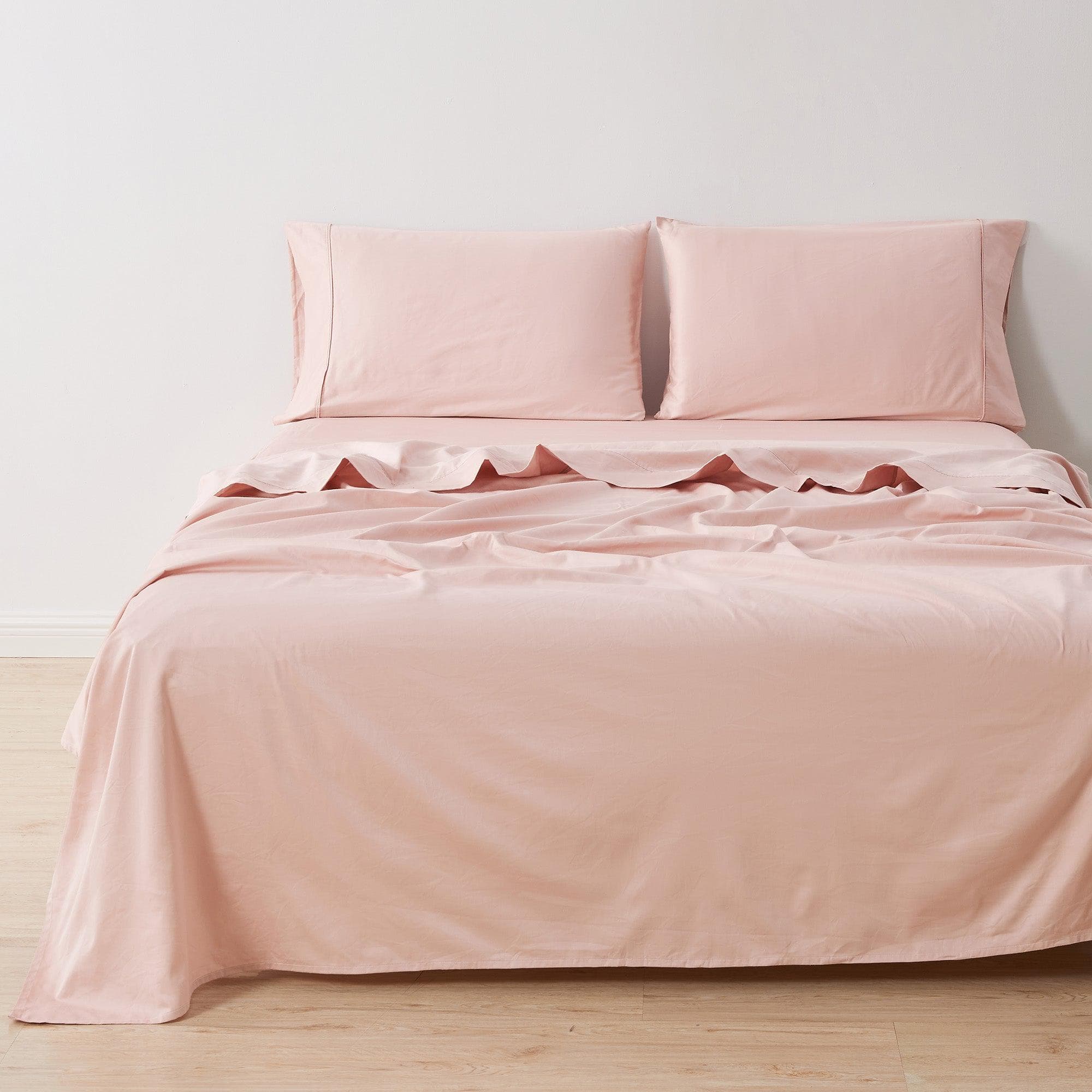 Great Bay Home Bed Sheets Full / Dusty Rose 100% Cotton Sateen Sheet Set - Rosalia Collection 100% Cotton Sateen Sheet Set