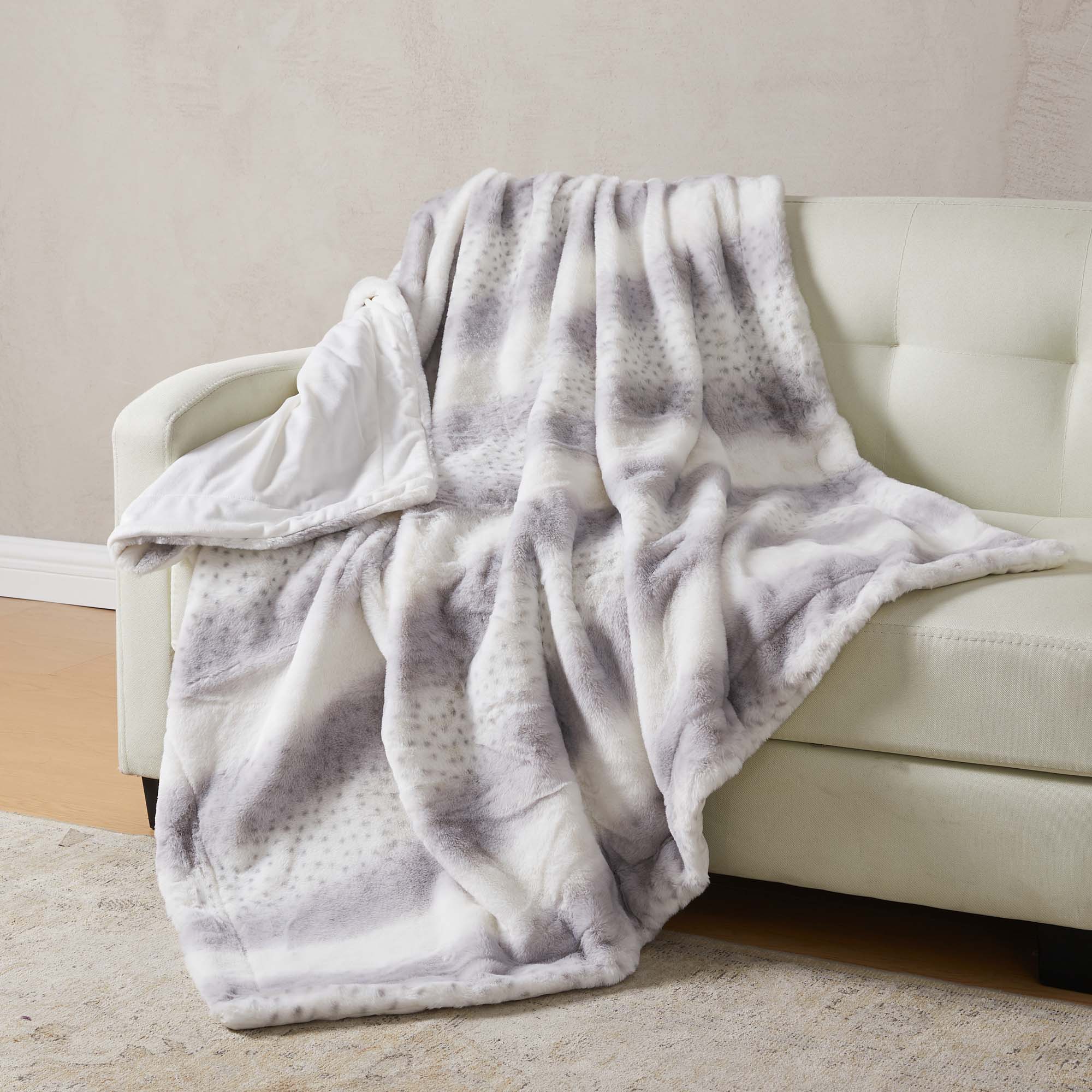 greatbayhome Blankets Faux Fur Printed Throw Blanket - Aaliyah Collection Printed Faux Fur Throw Blanket | Aaliyah Collection 