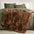 greatbayhome Blankets 50" x 60" Throw / Brown / Taupe Ruched Faux Fur Throw Blanket - Alondra Collection Ruched Faux Fur Throw Blanket | Alondra Collection 