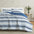 greatbayhome Quilts & Comforters King / California King / Blue Gradient Stripe Print / Navy Solid Reversible Comforter Set - Odette Collection Reversible Comforter Set | Odette Collection 