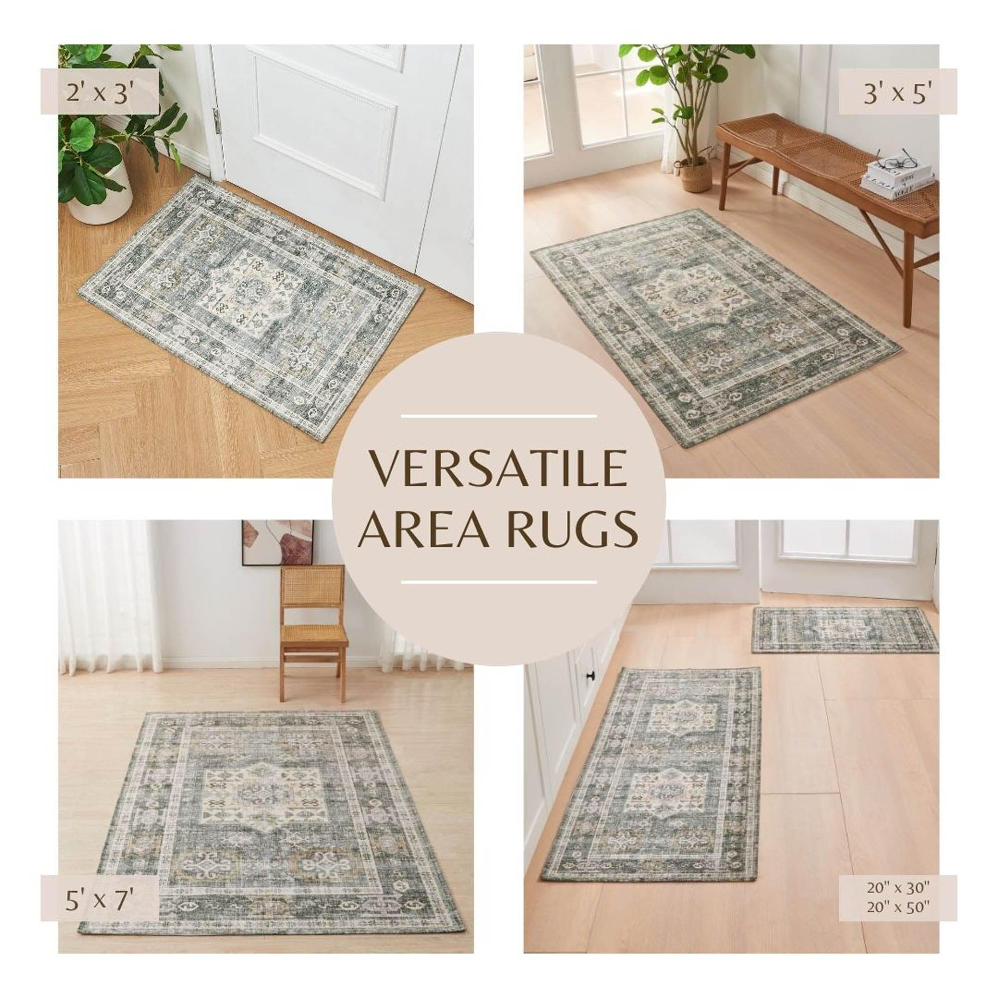 greatbayhome Rugs Medallion Machine Washable Accent Area Rug & Runner - Nava Collection Medallion Washable Accent Runner 2'4