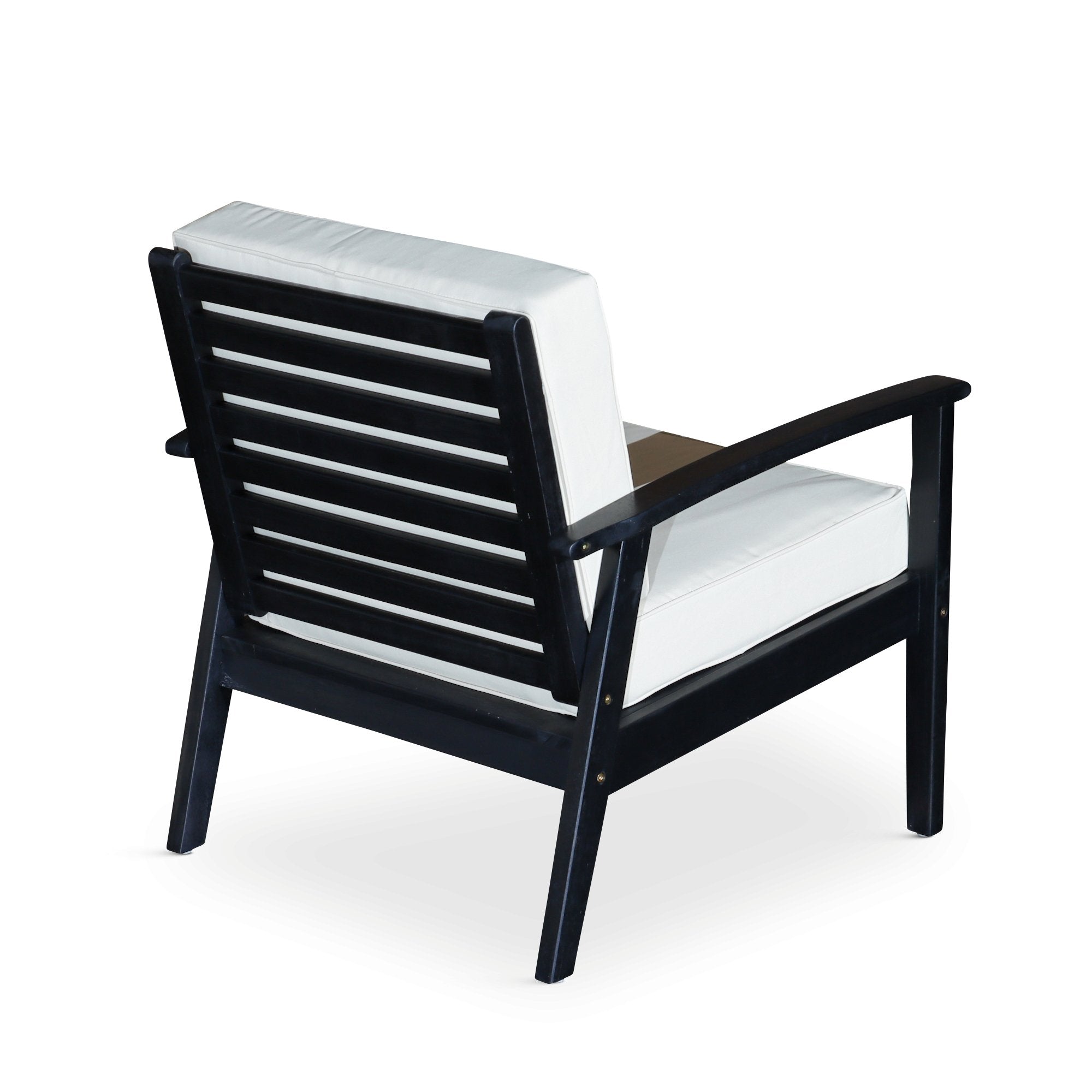 Deep Seat Outdoor Chair, Espresso Finish, Navy Cushions - Tuesday Morning-Chairs & Seating