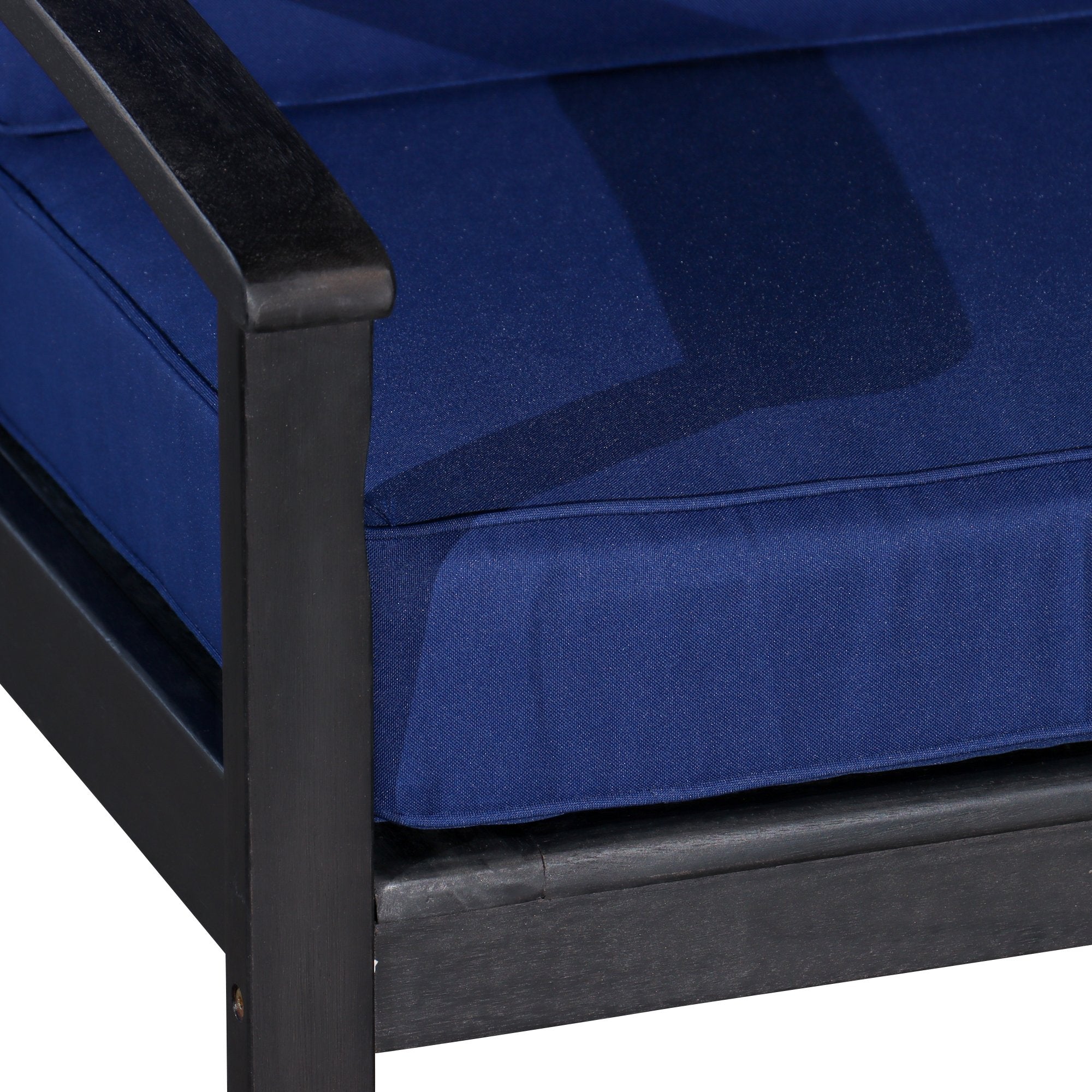 Deep Seat Outdoor Chair, Espresso Finish, Navy Cushions - Tuesday Morning-Chairs & Seating